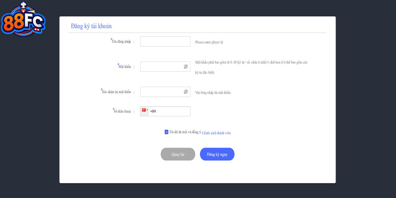 Đăng ký 88fc hướng dẫn