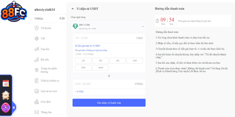 Nhập đúng các thông tin giao dịch