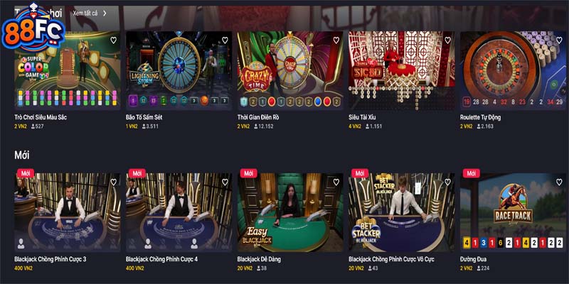 Top trò chơi bài hot nhất tại sảnh casino